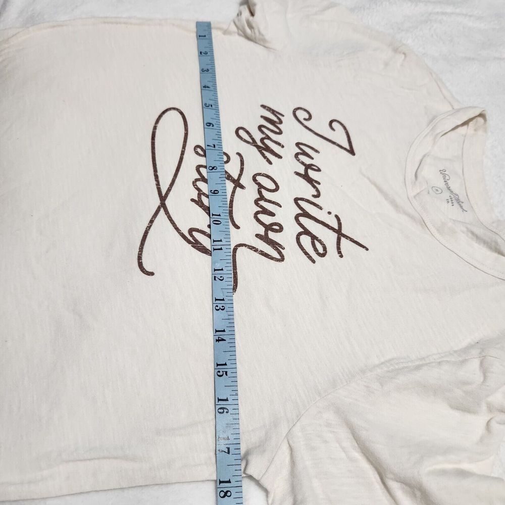Universal Thread Tshirt for Women XS Ivory I Write My Own Story Logo 100%Cotton - Picture 6 of 8